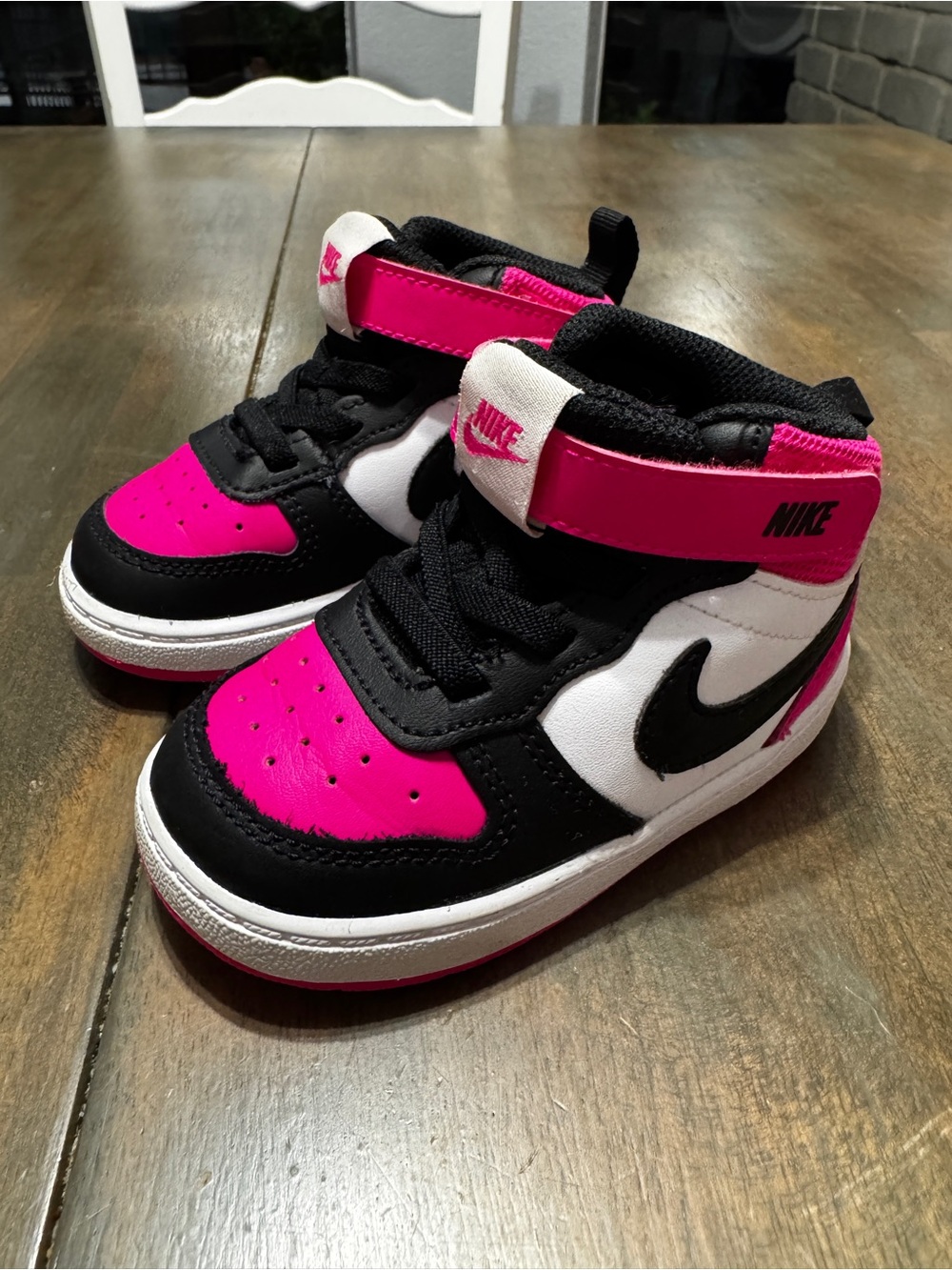 Nike Court Borough Mid 2 Fierce Pink Black and White